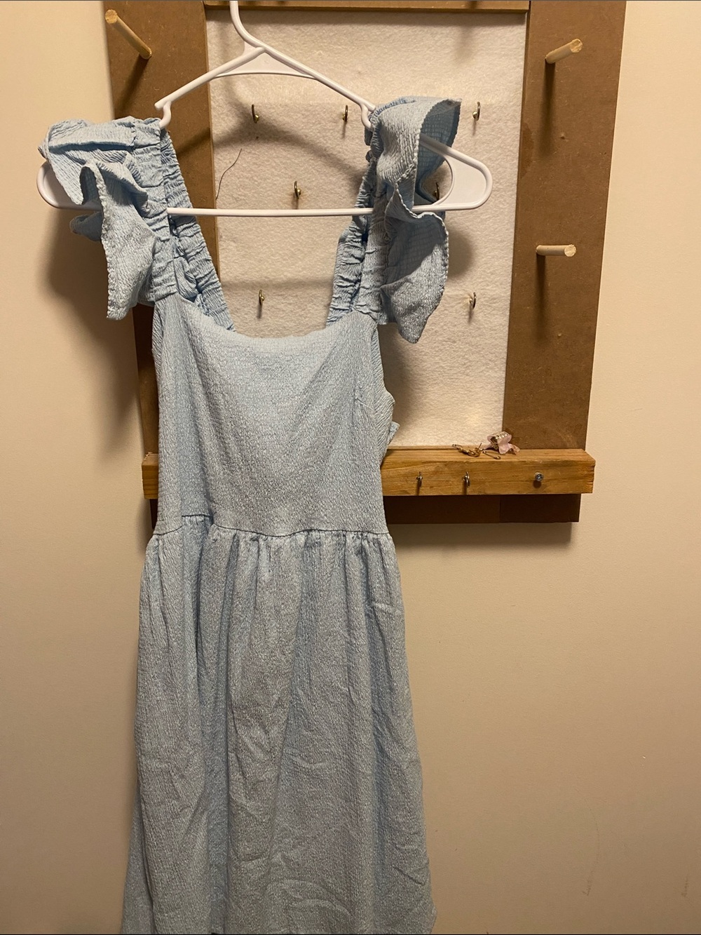 Light Blue Ruffle-Strap Kids Dress